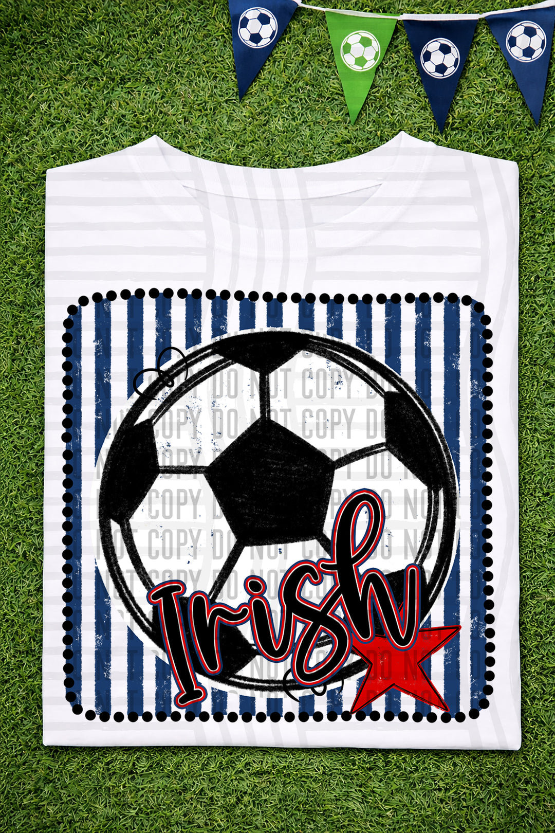 Soccer RWB Framed DTF Print