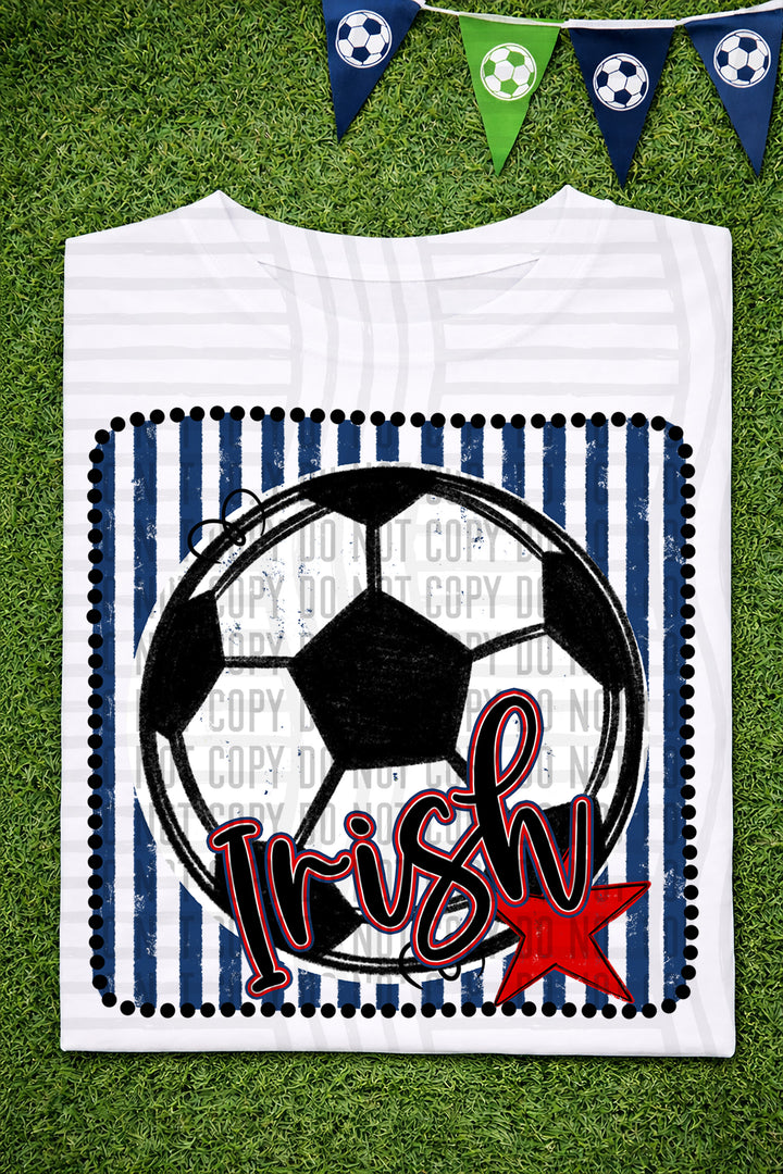 Soccer RWB Framed DTF Print
