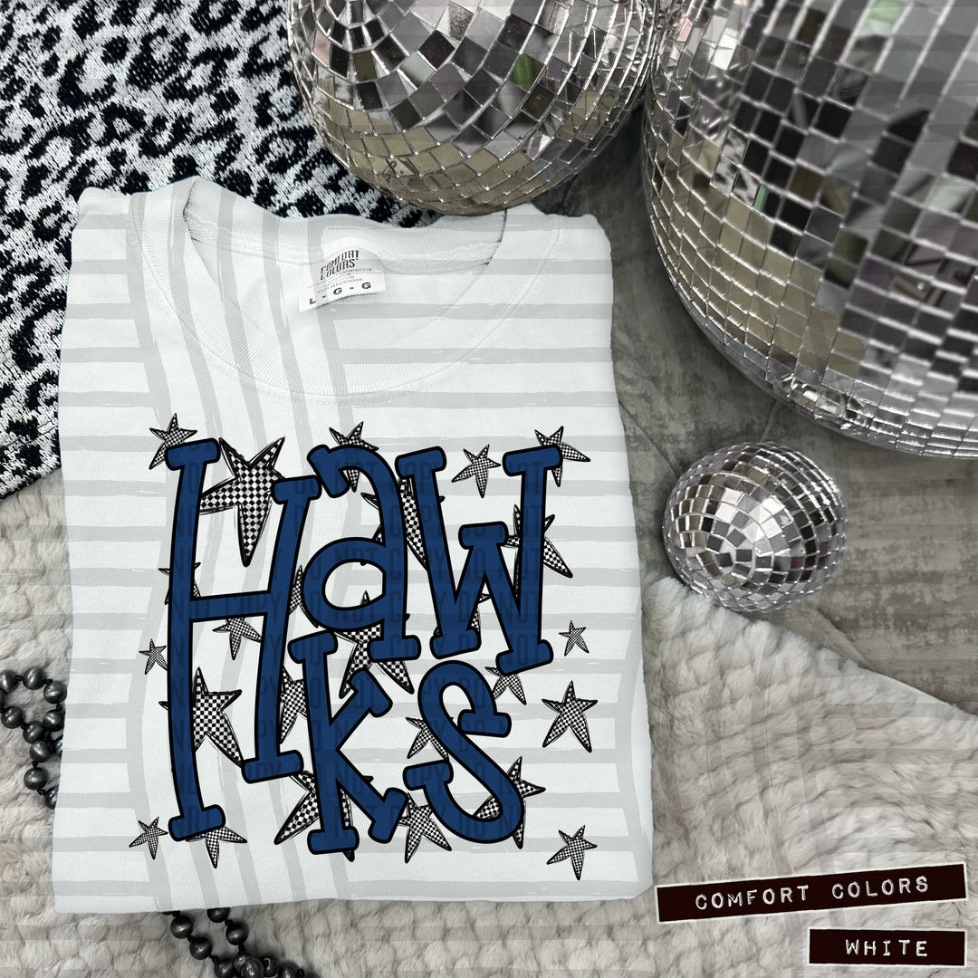 Navy Staggered DTF Print