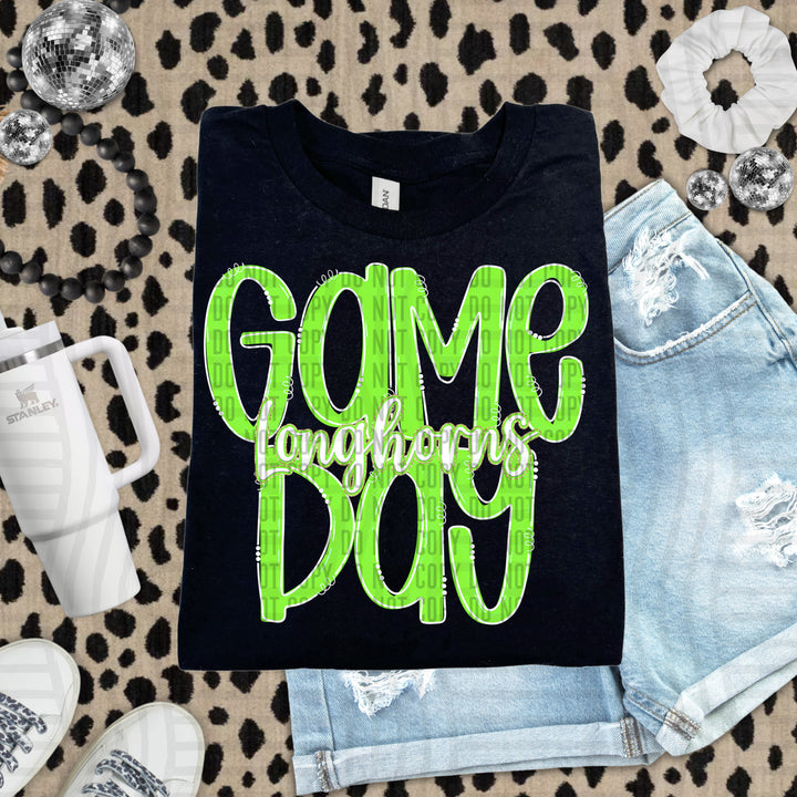 Doodle Gameday Lime DTF Print
