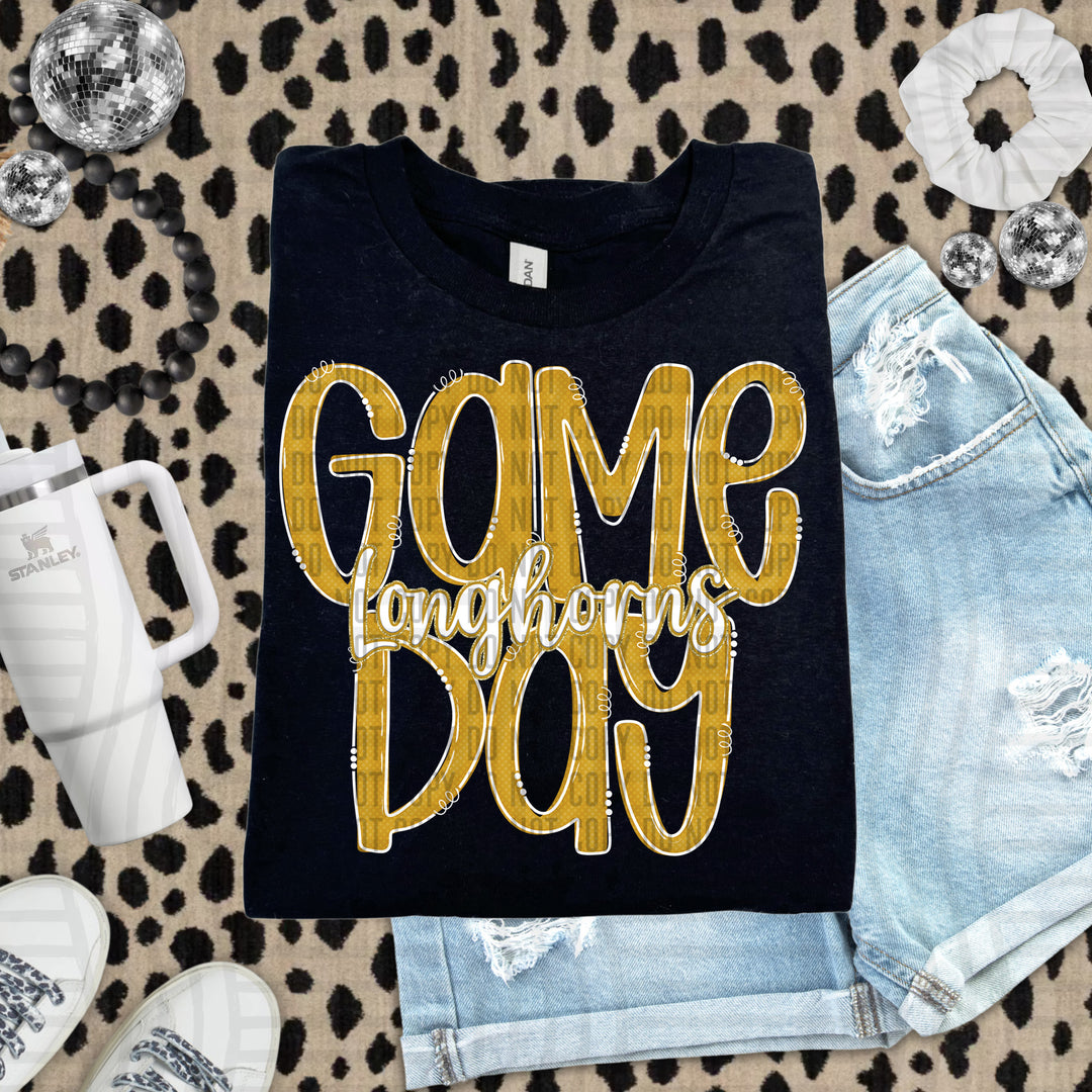 Doodle Gameday Gold DTF Print