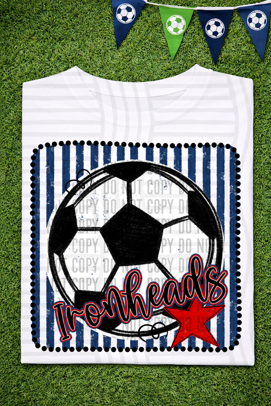 Soccer RWB Framed DTF Print