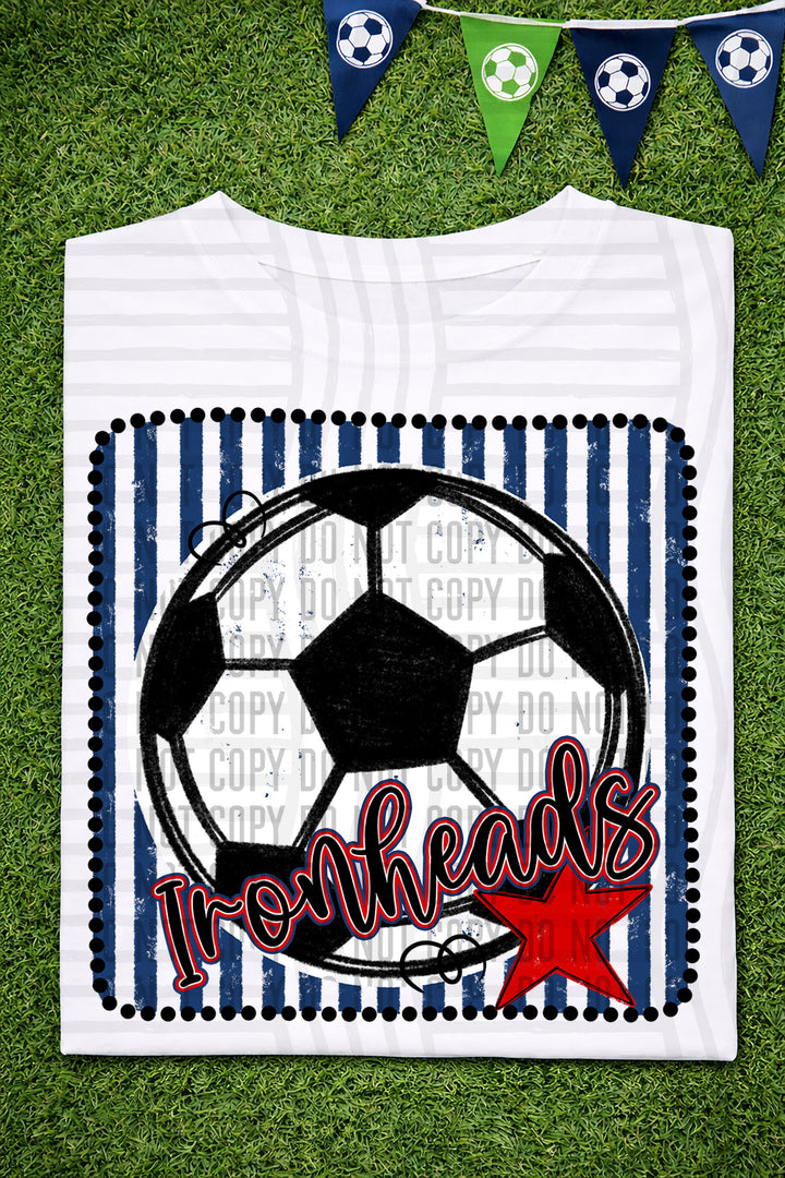 Soccer RWB Framed DTF Print