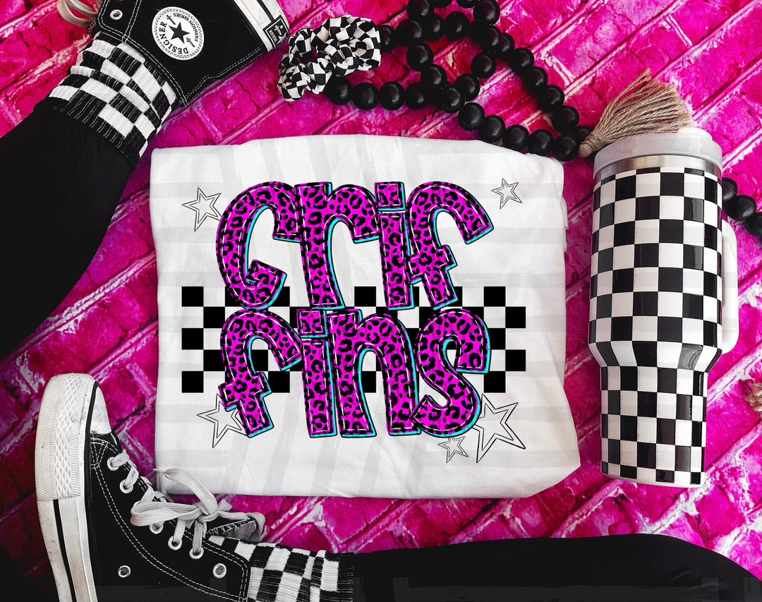 Pink Neon Leopard DTF Print