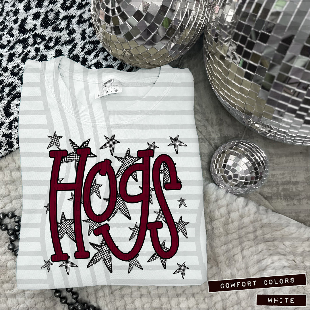 Maroon Staggered DTF Print
