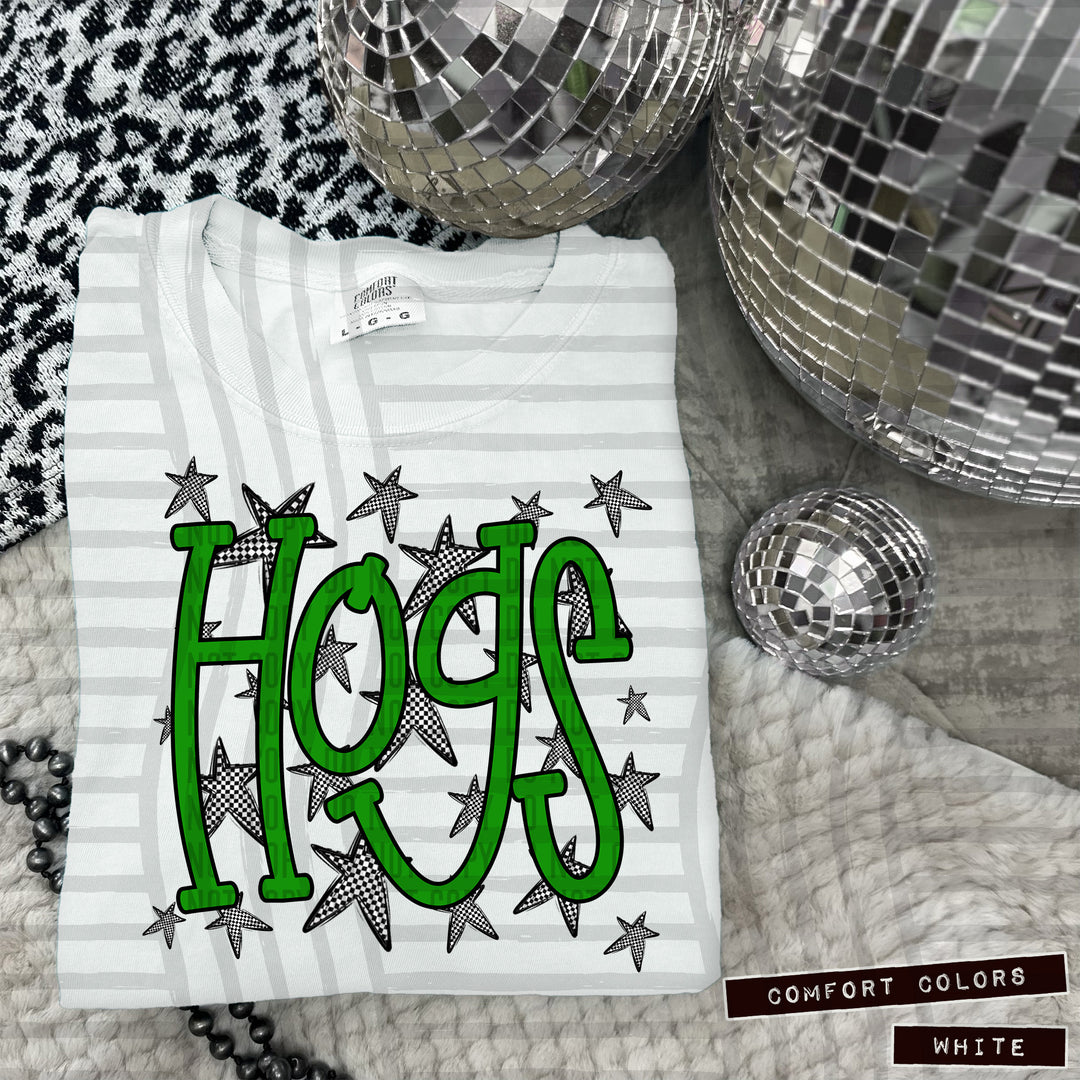 Green Staggered DTF Print