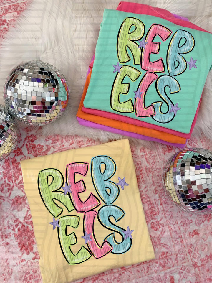 Glittery & Preppy Mascots DTF Print