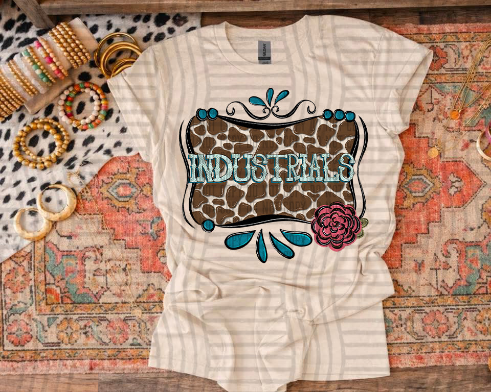 Cowhide & Turquoise Mascots DTF Print