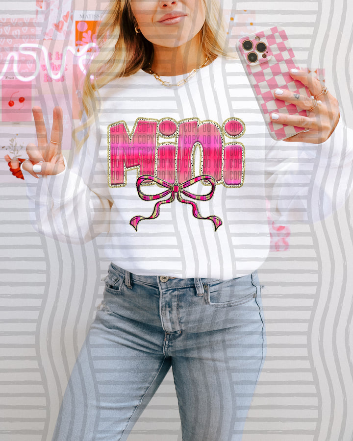 Pink Bow Occupations/Names DTF Print