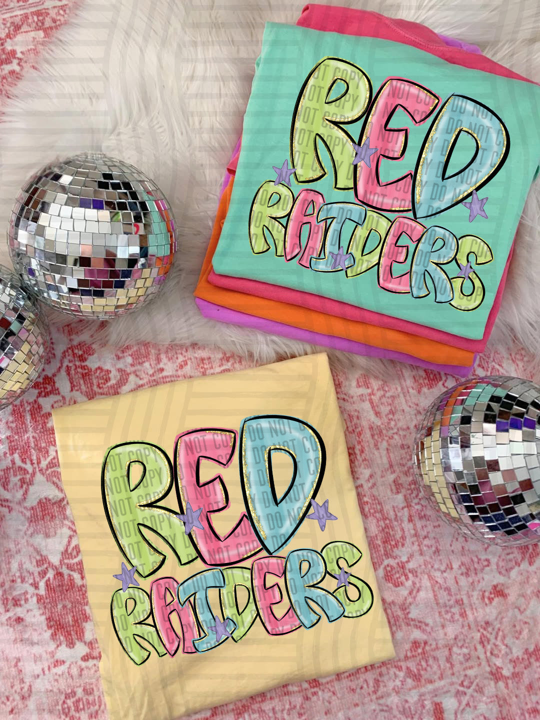 Glittery & Preppy Mascots DTF Print