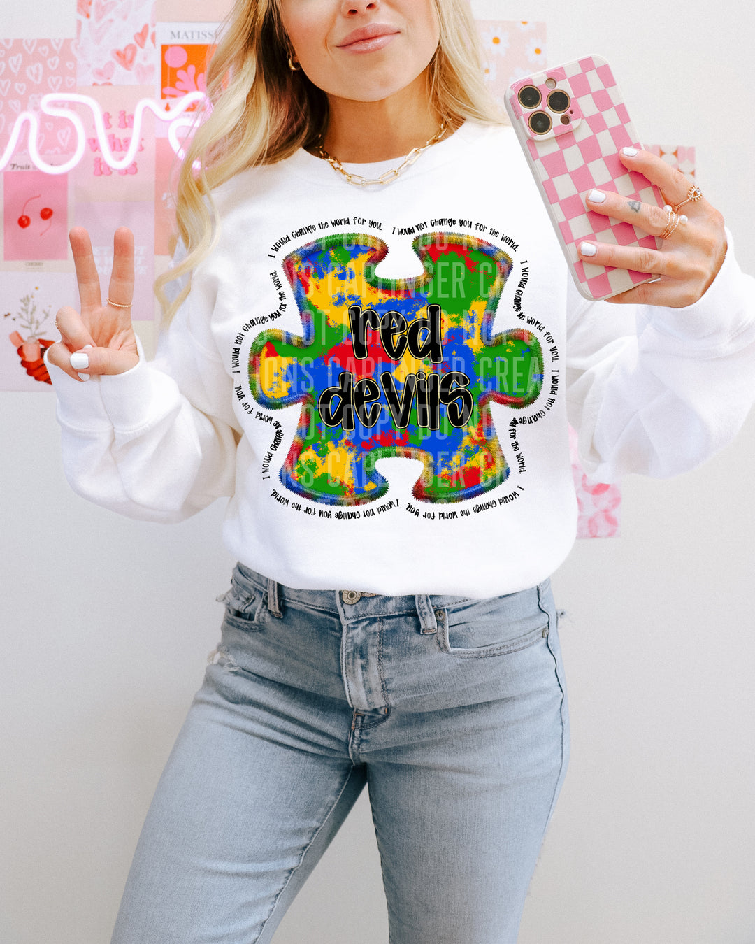 Autism Awareness Puzzle Mascots DTF Print