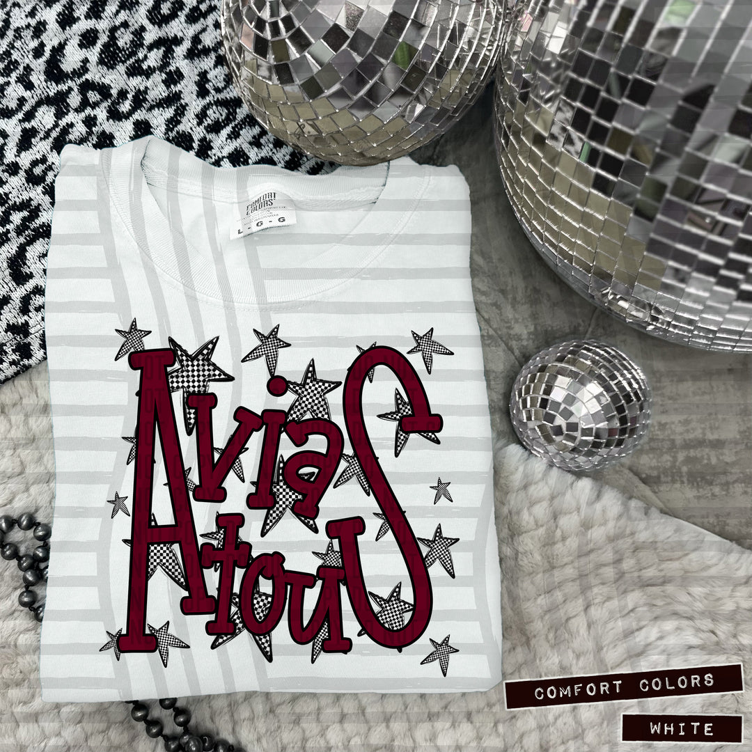 Maroon Staggered DTF Print