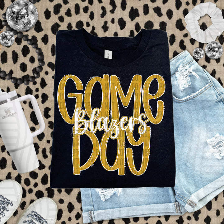 Doodle Gameday Gold DTF Print