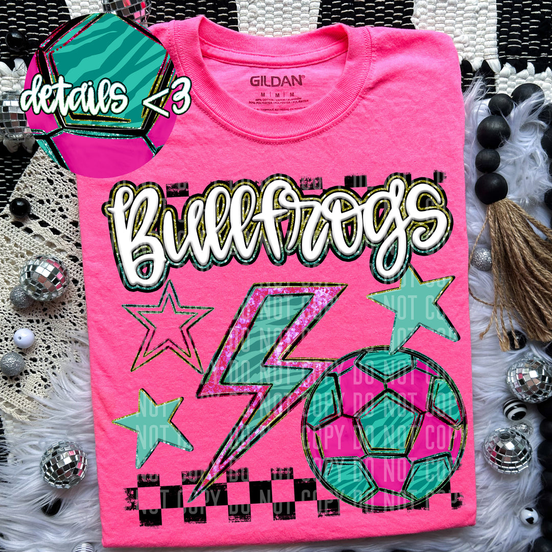 Rainbow Soccer Bolts DTF Print