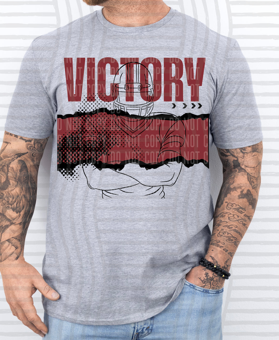 Victory Football Player DTF Print