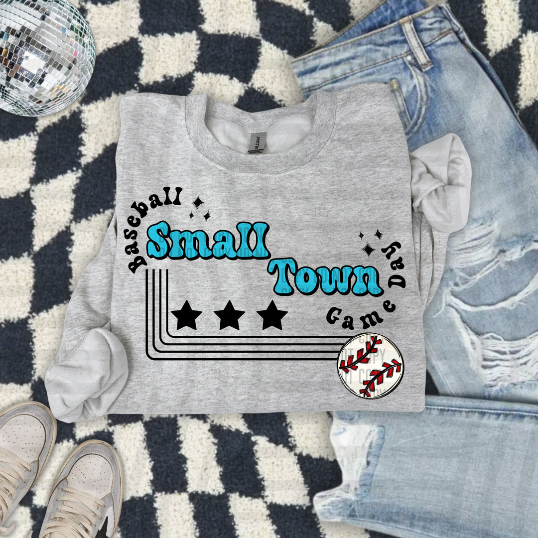 Small Town Baseball DTF Print