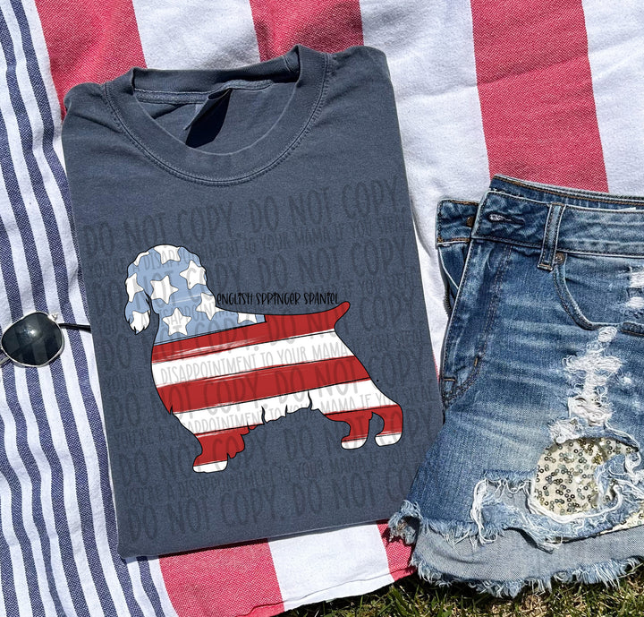Patriotic Dog Designs Black Text DTF Print