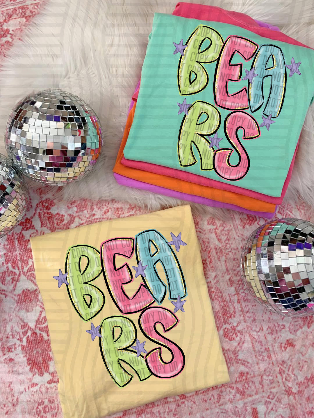 Glittery & Preppy Mascots DTF Print
