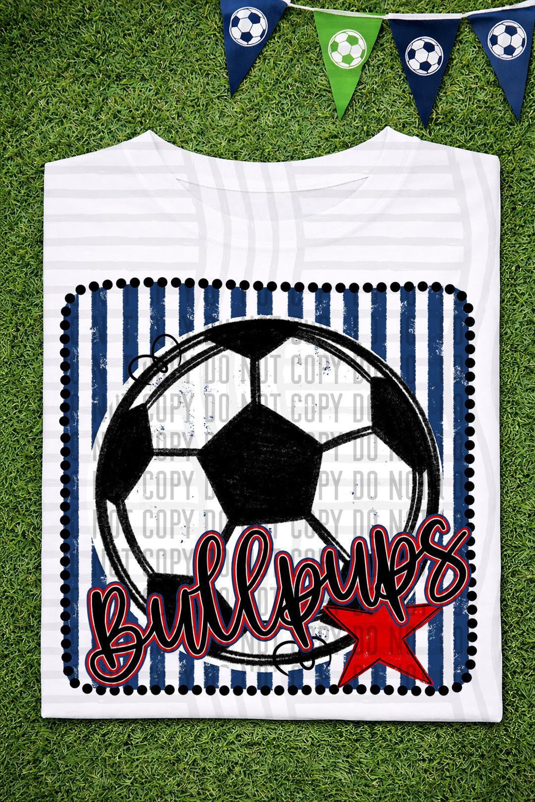 Soccer RWB Framed DTF Print