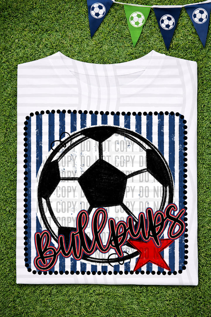 Soccer RWB Framed DTF Print