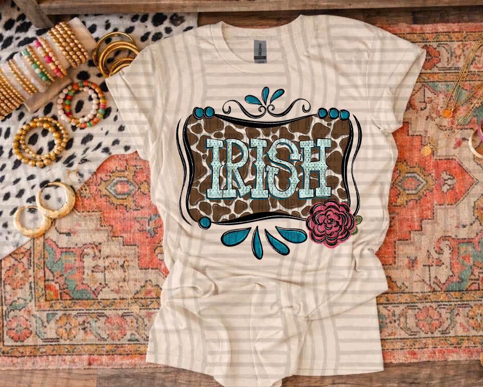 Cowhide & Turquoise Mascots DTF Print