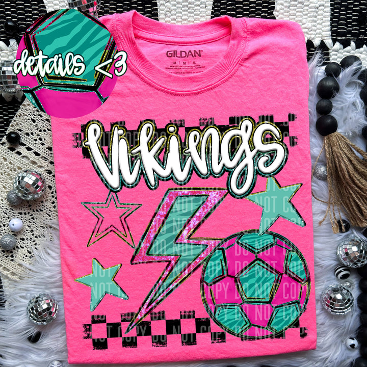 Rainbow Soccer Bolts DTF Print