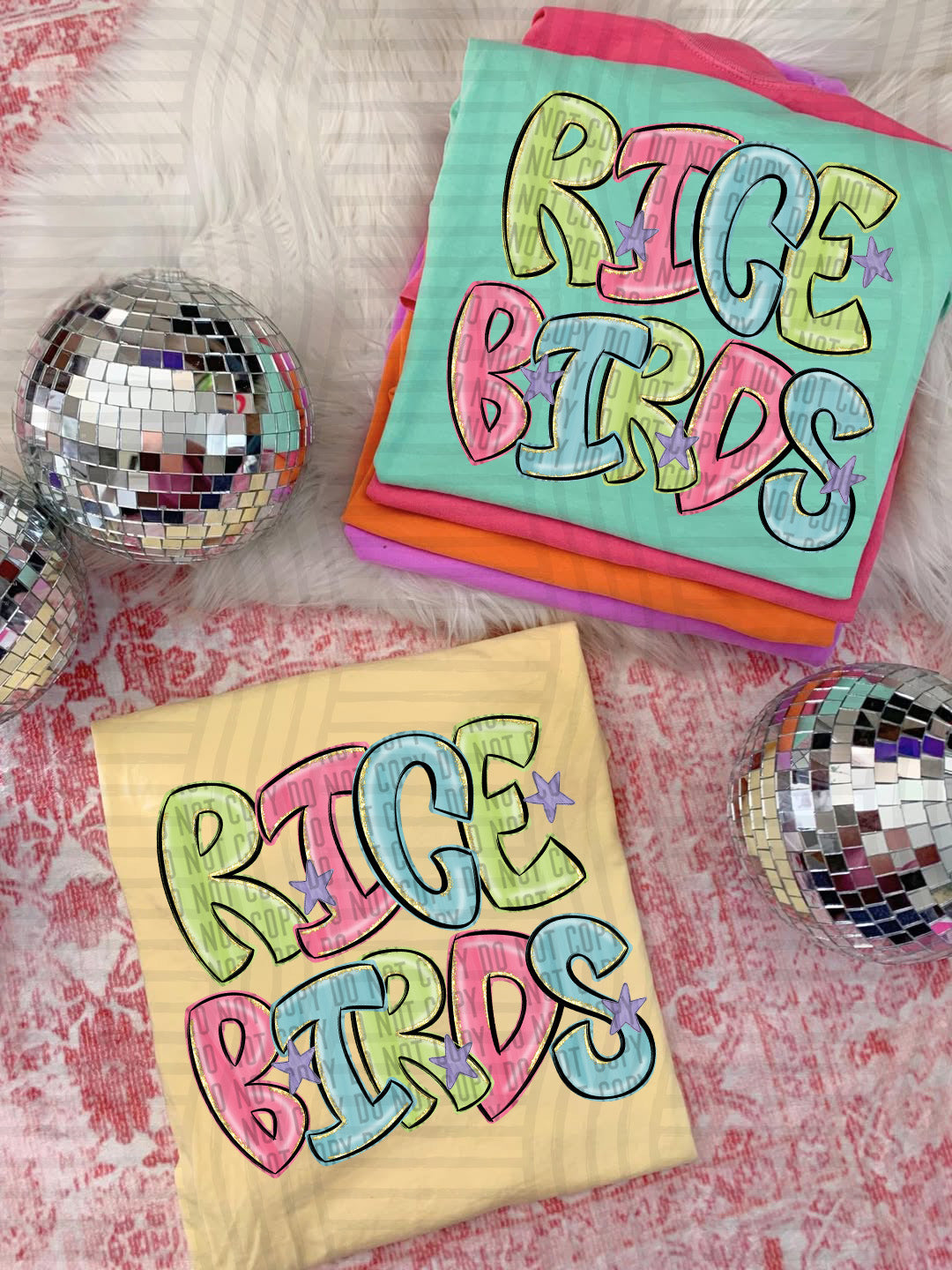Glittery & Preppy Mascots DTF Print