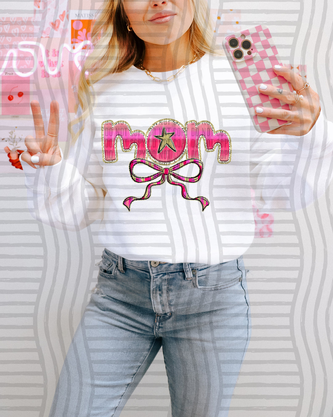 Pink Bow Occupations/Names DTF Print