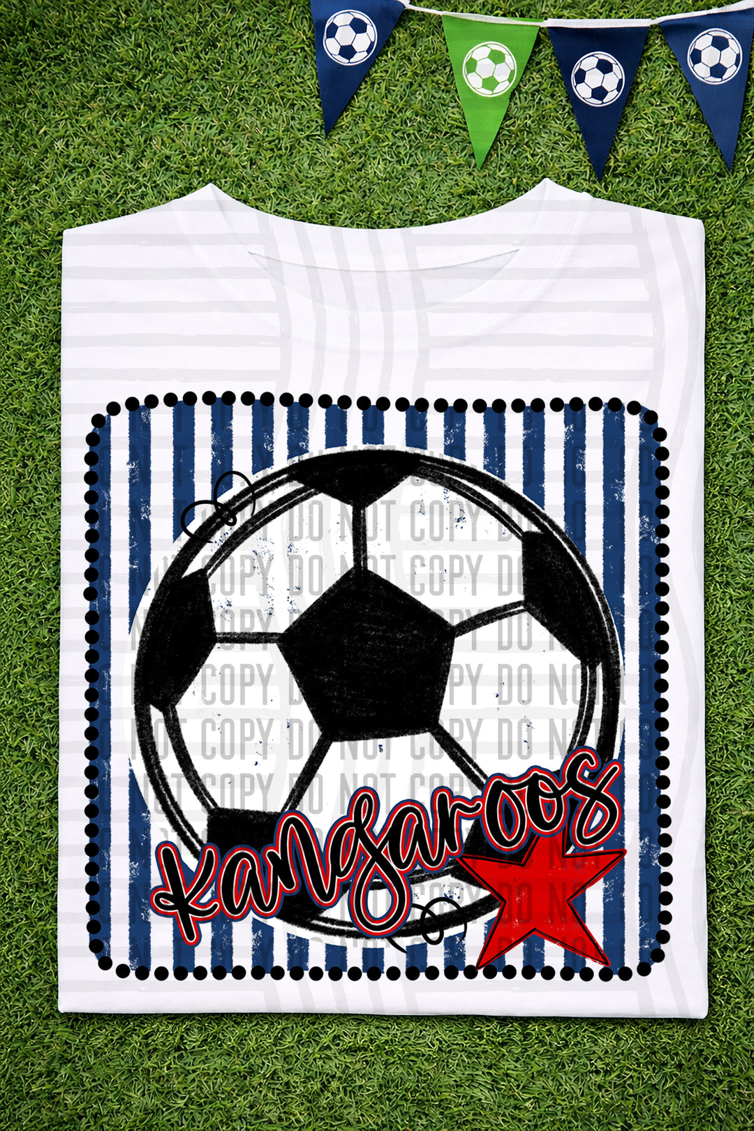 Soccer RWB Framed DTF Print