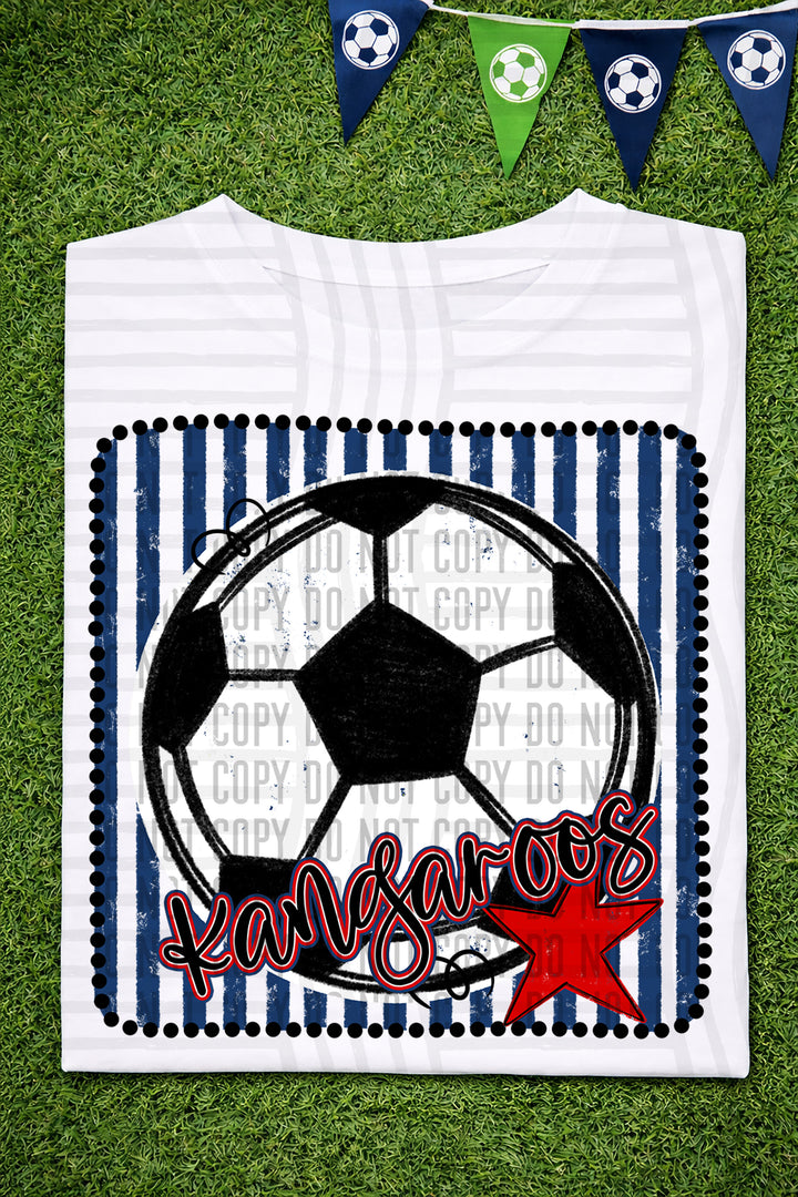Soccer RWB Framed DTF Print