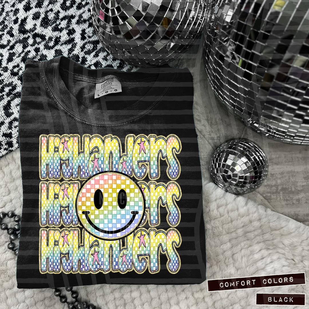 Rainbow Smiley Triple Stack DTF Print