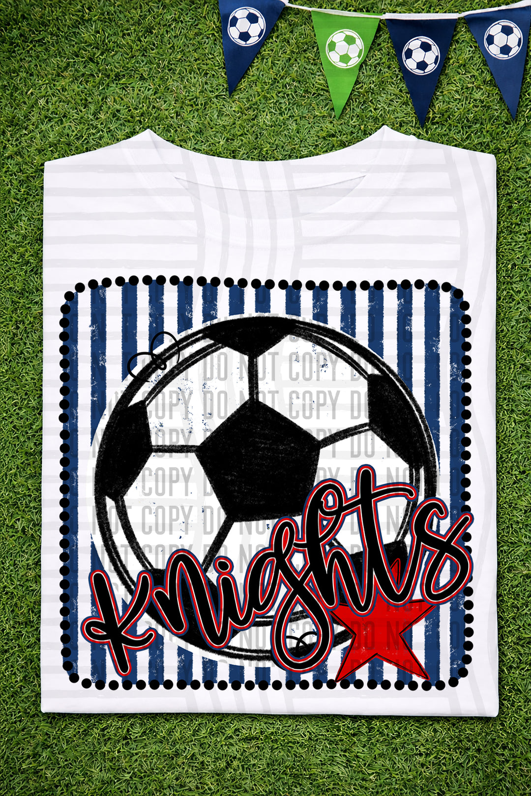 Soccer RWB Framed DTF Print