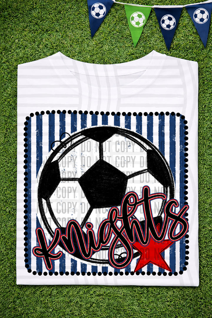 Soccer RWB Framed DTF Print
