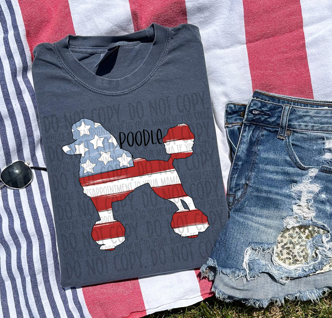 Patriotic Dog Designs Black Text DTF Print