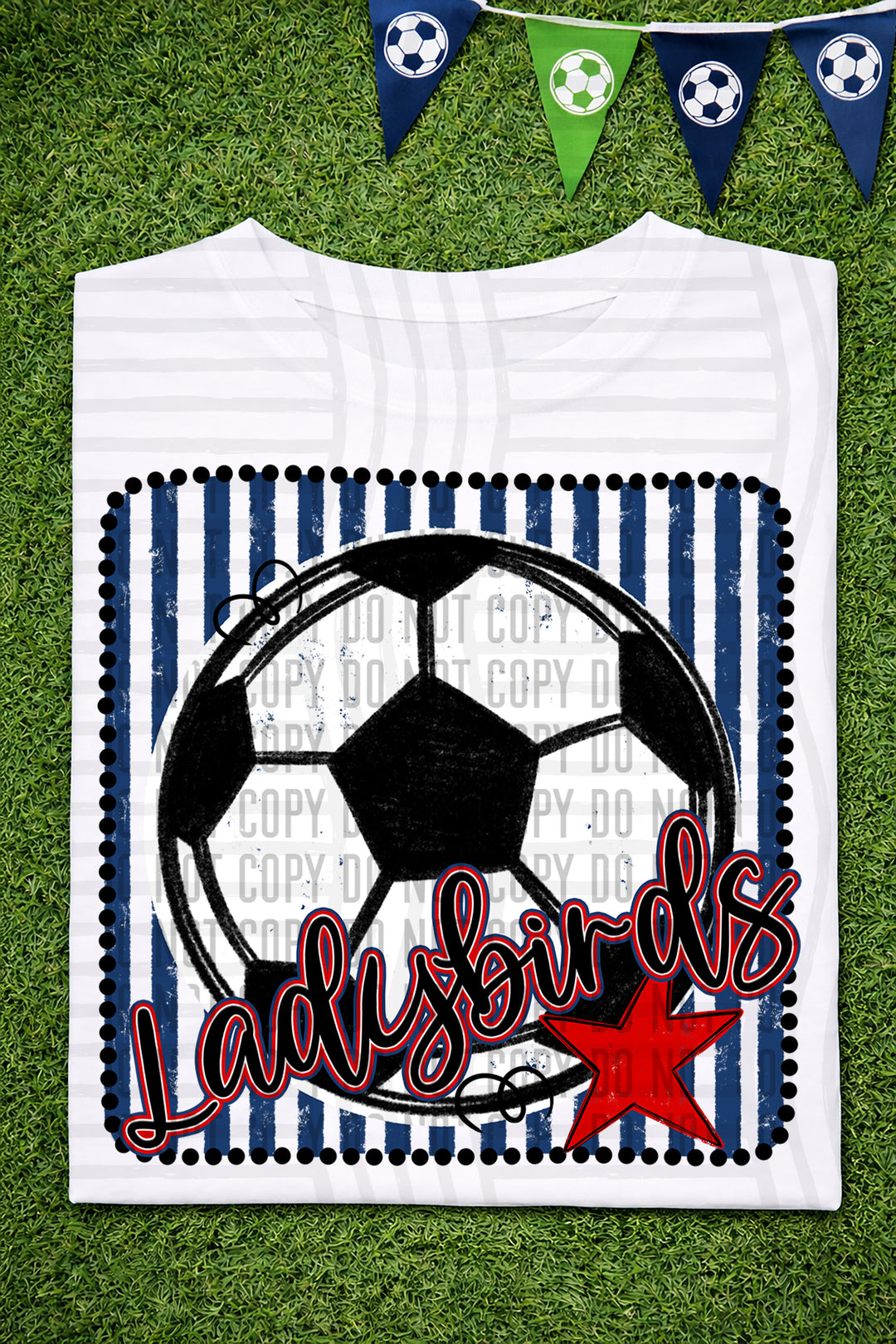 Soccer RWB Framed DTF Print