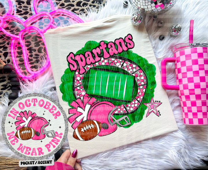 In October We Wear Pink- Football DTF Print