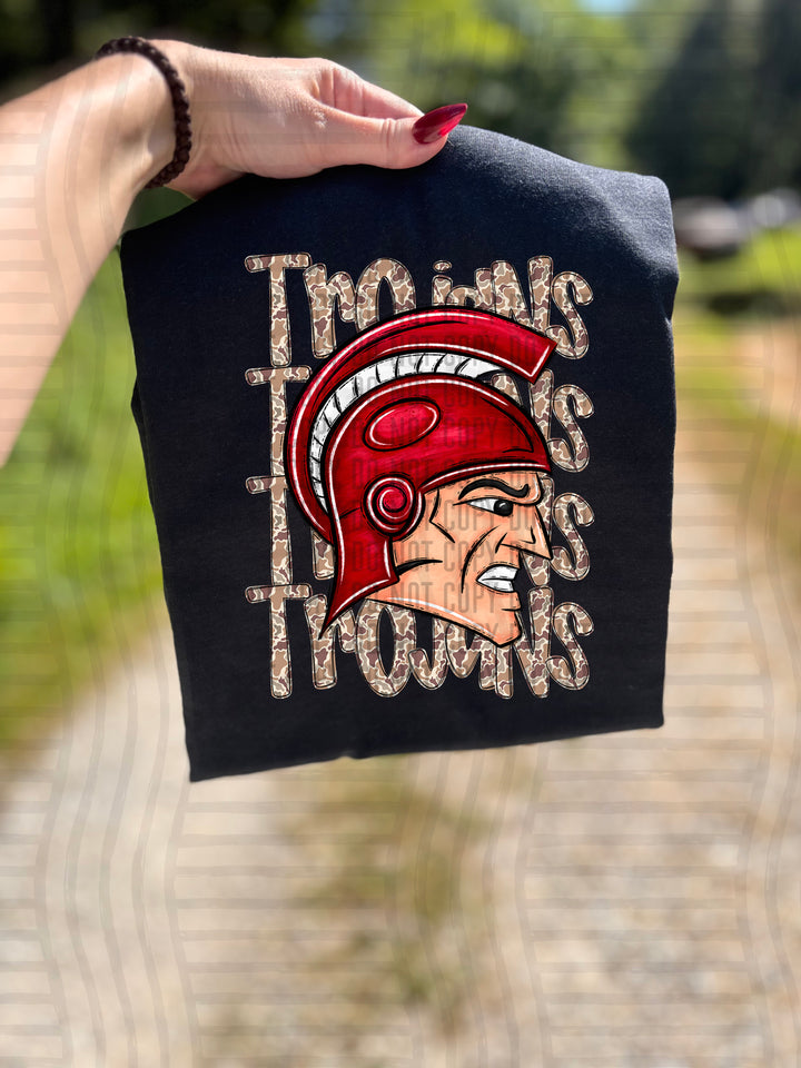 Camo Mascot Heads DTF Print