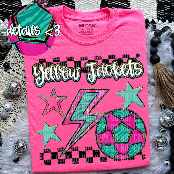 Rainbow Soccer Bolts DTF Print