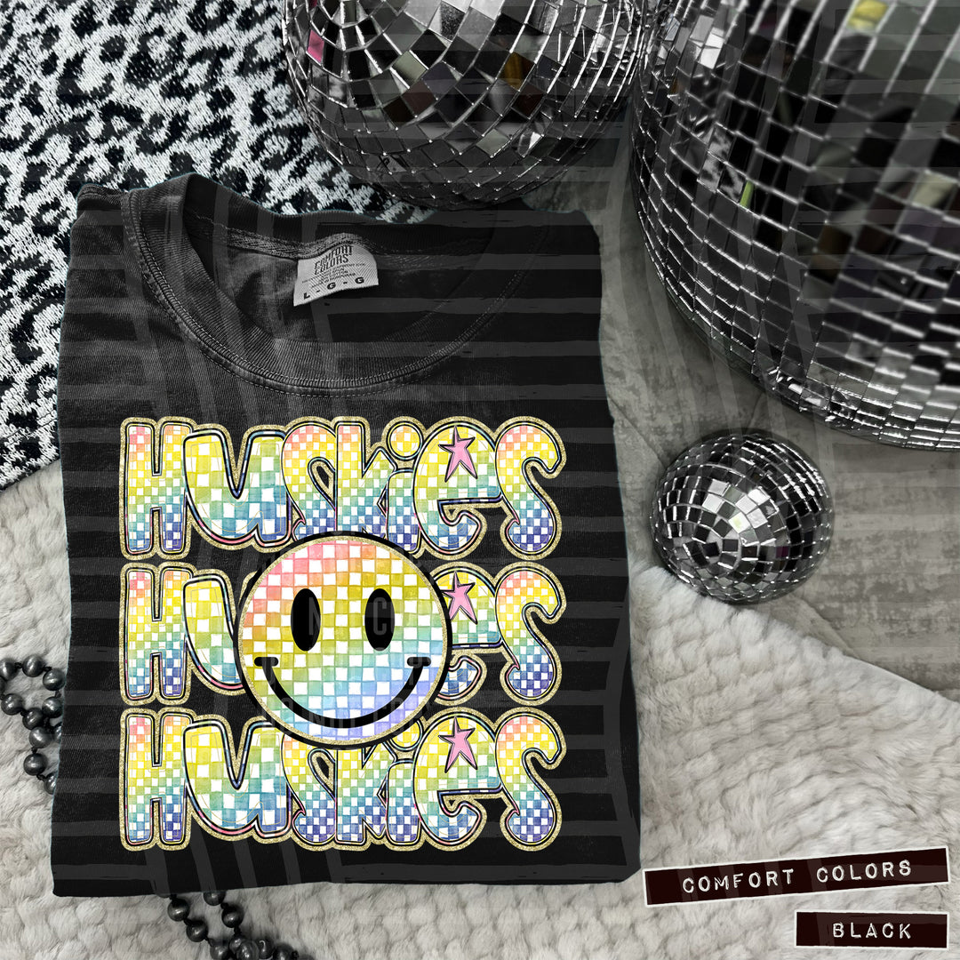 Rainbow Smiley Triple Stack DTF Print