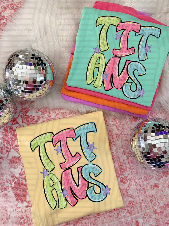Glittery & Preppy Mascots DTF Print
