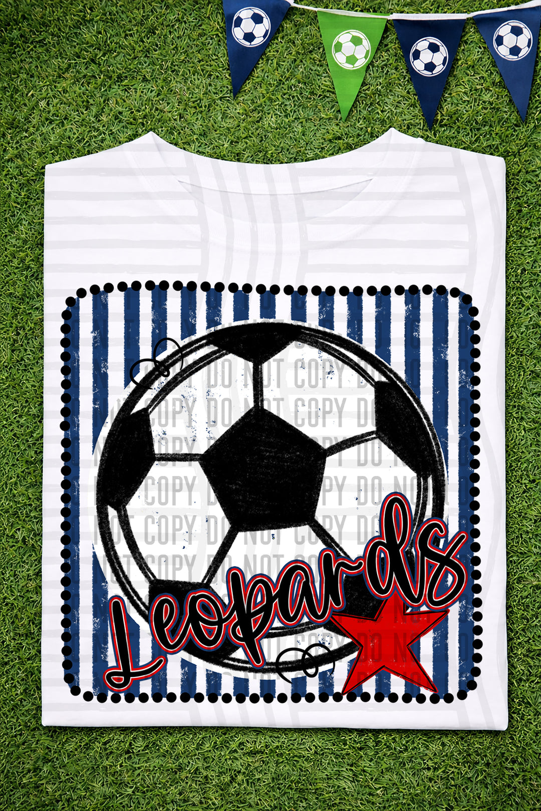 Soccer RWB Framed DTF Print