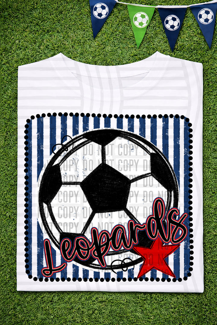 Soccer RWB Framed DTF Print