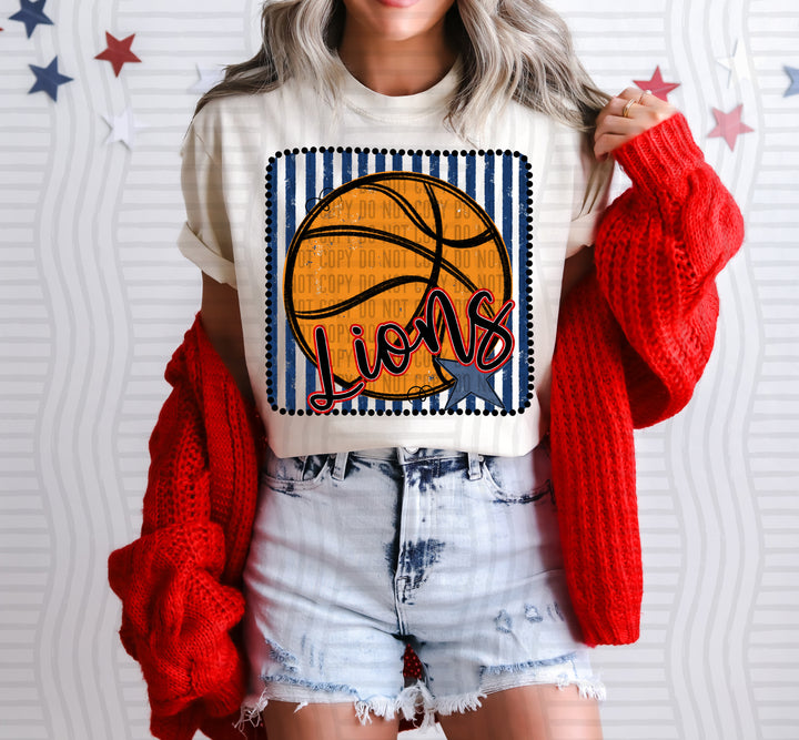 Basketball RWB Framed DTF Print