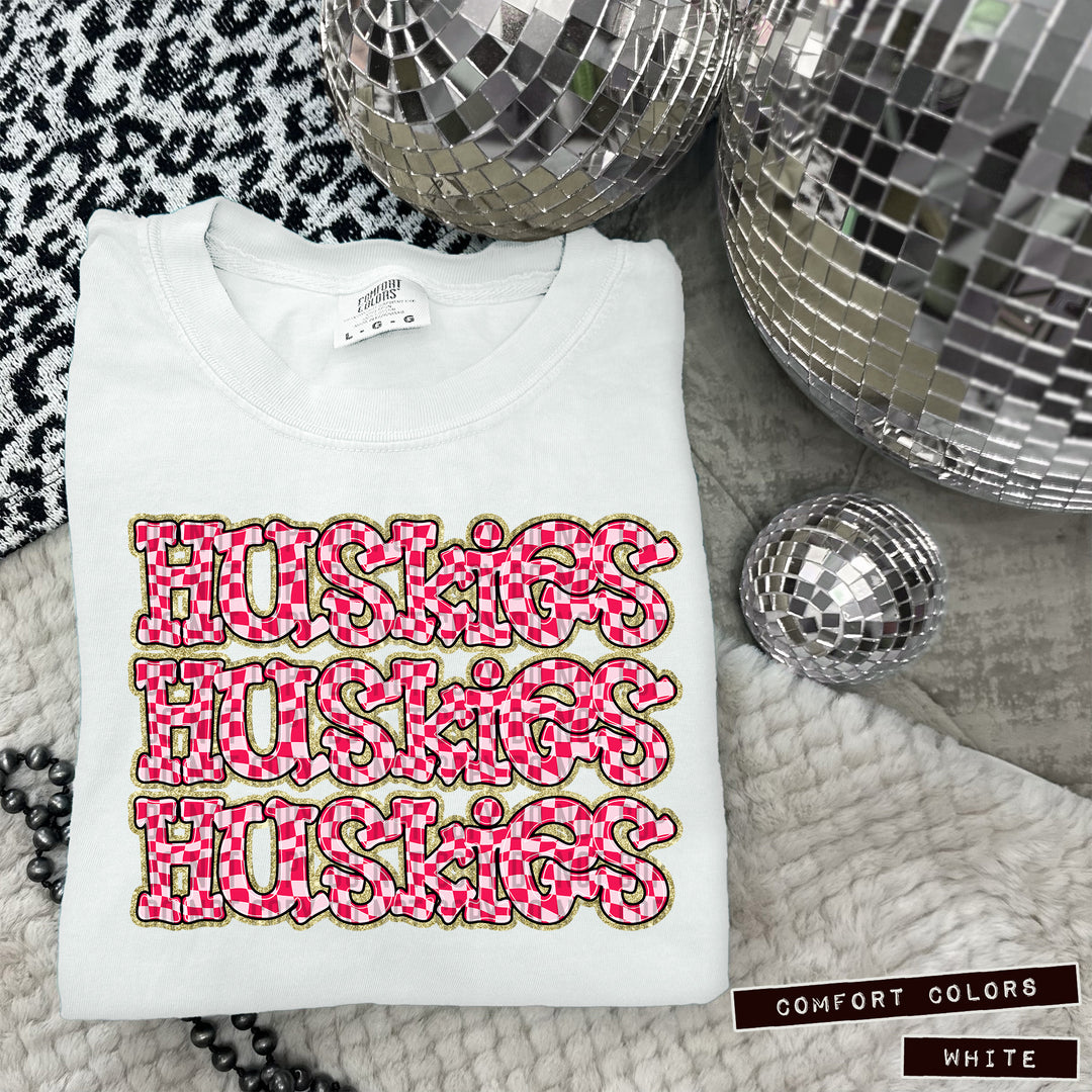 Pink Checks DTF Print