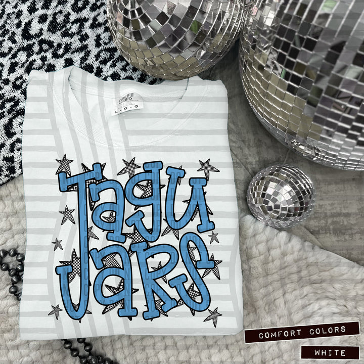 Columbia Blue Staggered DTF Print