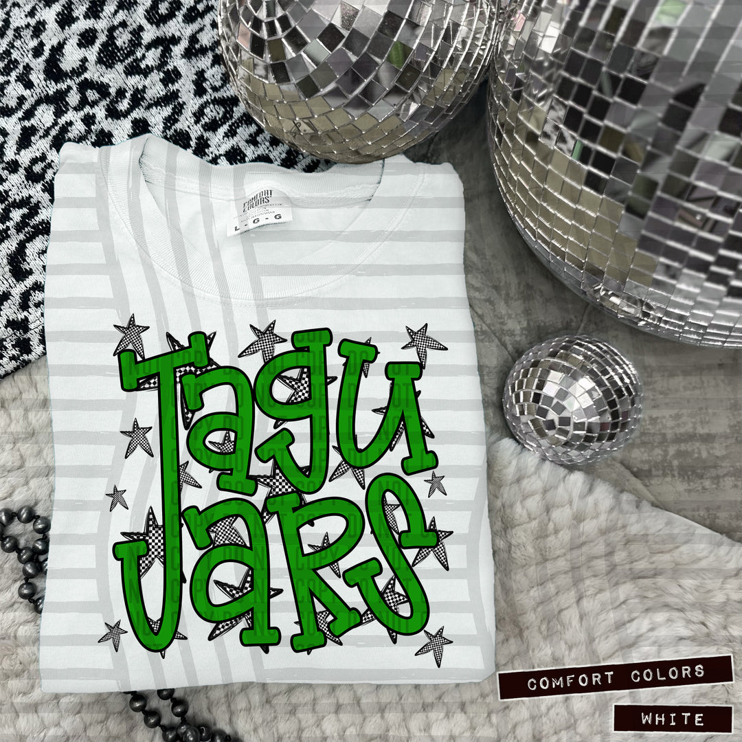 Green Staggered DTF Print