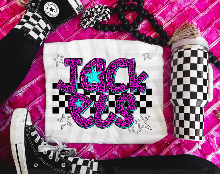 Pink Neon Leopard DTF Print