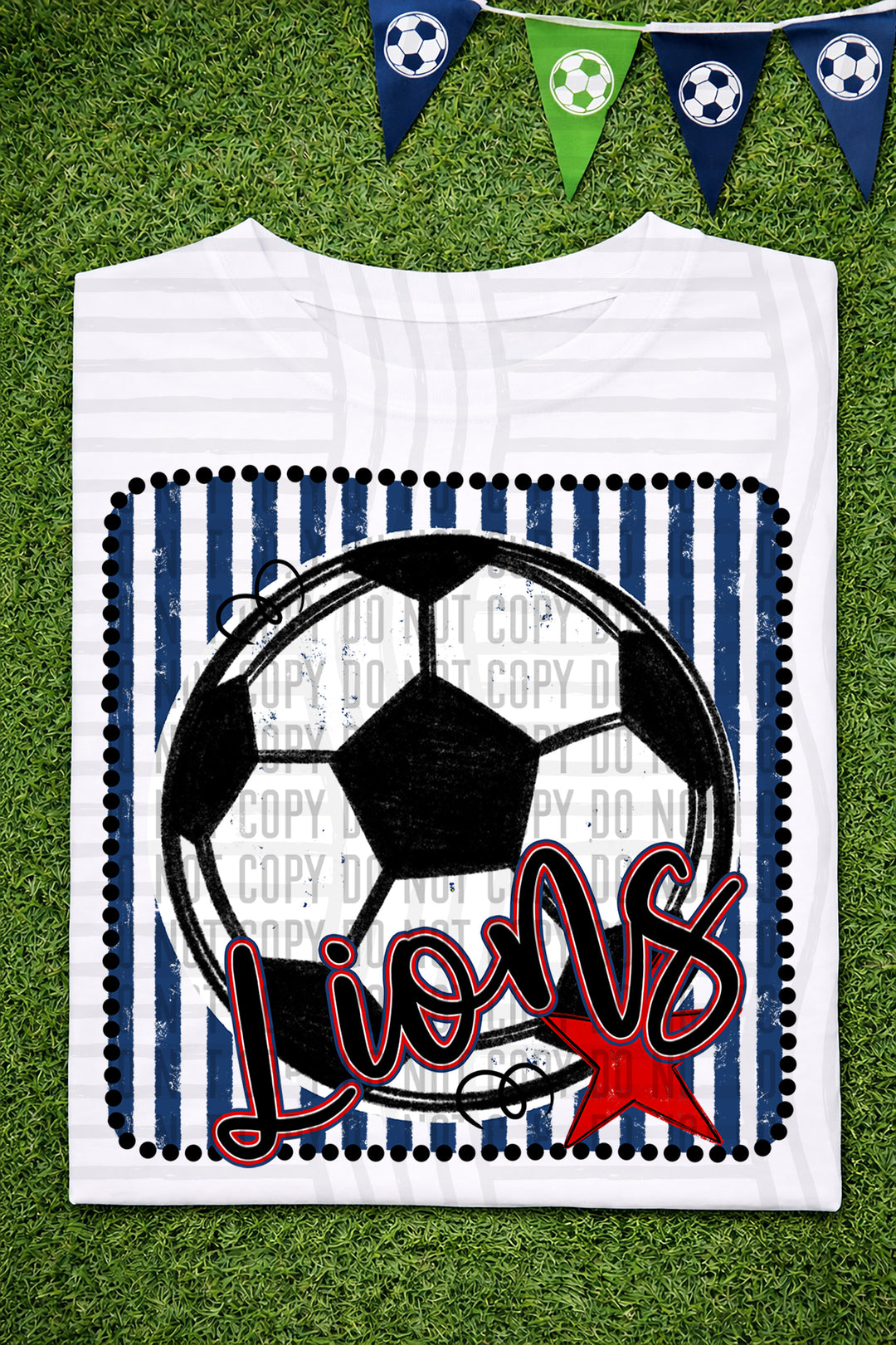 Soccer RWB Framed DTF Print