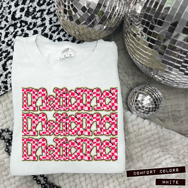Pink Checks DTF Print