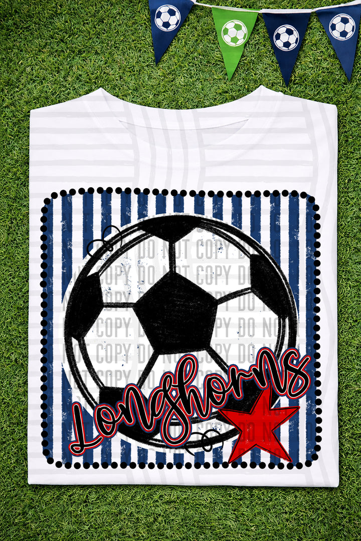 Soccer RWB Framed DTF Print